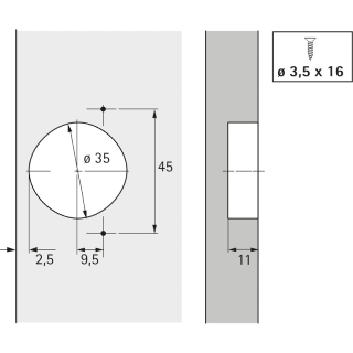 HETTICH Möbel-Automatikscharnier, Optimat Plus 4 FM, 9072548, 110°, Stahl vernickelt