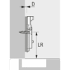 HETTICH Möbel-Kreuzmontageplatte, Distanz 0mm, VEOSYS, 9289598, edelstahl