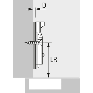 HETTICH Möbel-Kreuzmontageplatte, Distanz 0mm, VEOSYS, 9289598, edelstahl
