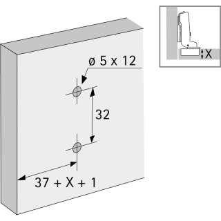 HETTICH 9075055 Kreuzmontageplatte Distanz 0mm Sensys 8099 vernickelt