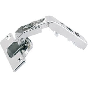 Hettich Intermat 9930 Topfscharnier 45037 mit 65° Öffnungswinkel, Kröpfung -5 mm, silber verzinkt – Ansicht des Möbelscharniers in seitlicher Perspektive