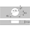 HETTICH Möbel-Topfscharnier, Sensys 8657, 9099620, 165°, Kröpf. 0mm, Stahl vernickelt