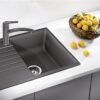 Eleganz in Schwarz: Blanco Zia 45 S Compact – Silgranitspüle, 68 × 50 cm