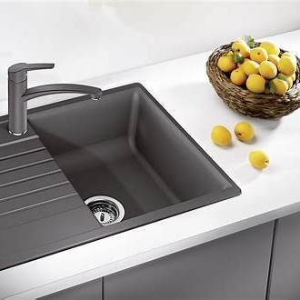 Eleganz in Schwarz: Blanco Zia 45 S Compact – Silgranitspüle, 68 × 50 cm