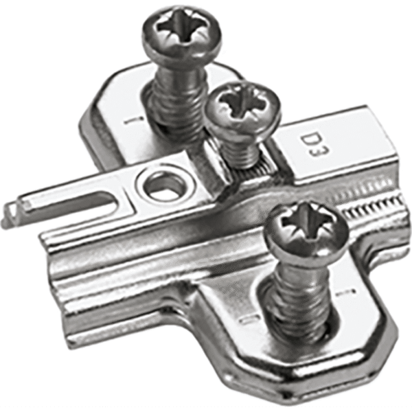Möbel-Kreuzmontageplatte,Distanz 3mm,SlideOn 2006, 1079223, vernickelt hettich