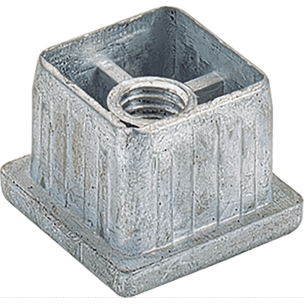 „HETTICH Vierkantrohr-Kappe M10, Modell 25170, aus Zinkdruckguss in Silber, passend für 30 x 30 mm Vierkantrohre mit 2,5 mm Wandstärke – stabile Abdeckkappe mit M10-Gewindeeinsatz für Möbelbau und Maschinenbau
