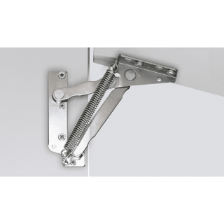 Hettich Möbel-Hochklappbeschlag Lift Junior 40722, Öffnungswinkel 75 Grad, aus vernickeltem Stahl – ideal für Oberschränke und Klappen in Möbeln
