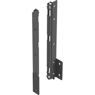AvanTech YOU Verbinder für Rückwandprofil 9257697, Höhe 251 mm, recgts, in anthrazit – seitliche Ansicht des Verbinders zur Montage im Schubkastensystem