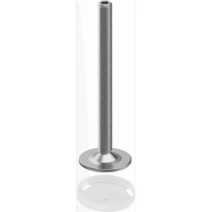 Sockelverstellschraube von Hettich, Modell 9318261, mit M8-Gewinde und 100 mm Verstelllänge zur Höhenjustierung von Möbeln.