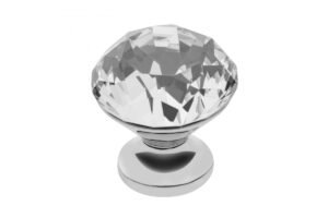 Möbelknopf Crystal Palace B, 30 mm, Kristallfarbe: durchsichtig, Metalloberfläche: Chrom glänzend