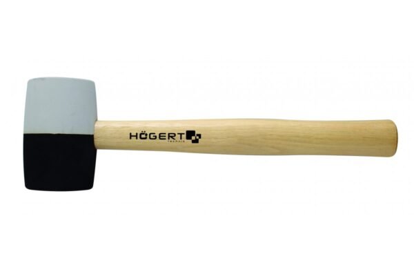 Högert HT3B044 680g Hammer Gummihammer Schonhammer Holzgriff weiß schwarz robust