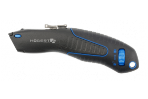 Messer mit Trapez klinge, aluminium, SK4 schwarze  Stahlklinge