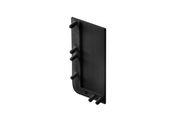 Profilkappe L voll, griffloses System VELLO mit LED-Funktion, schwarz, rechts, (10 Stk./Verp.)