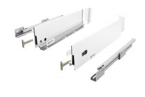 AXIS PRO GTV Schublade, H=68 mm, L=400 mm, Soft-Close, Vollauszug, weiß