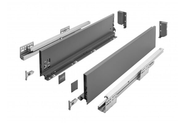 GTV Schubladensystem AXISPRO 450 mm Anthrazit - mittelhoch H116, PB-AXISPRO-KPL450B