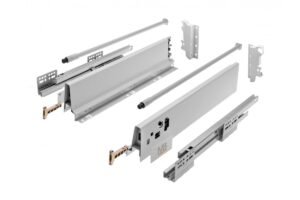Schubladensystem Modern Box, mittelhoch, 450 mm, grau (inkl. 1 Paar von Relings), PB-D-KPL450B