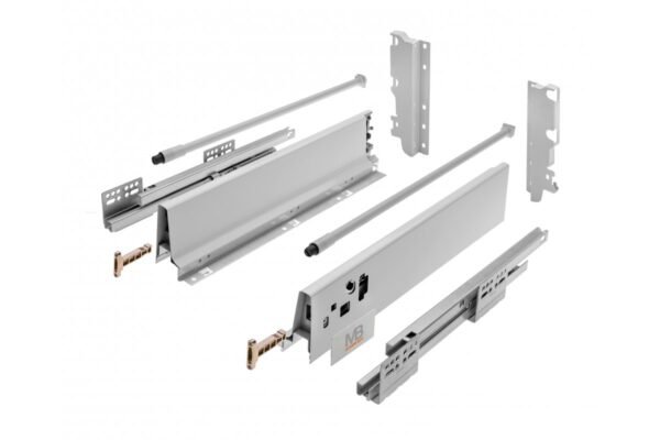 Schubladensystem Modern Box, hoch, 550 mm, grau (inkl. 1 Paar von Relings), PB-D-KPL550C