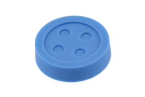 Möbelgriff Button, Gummi, blau