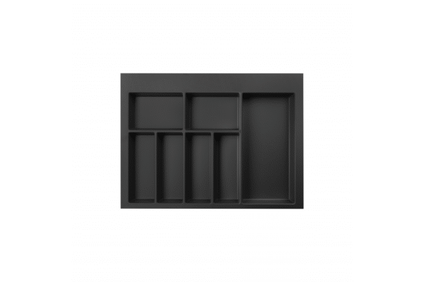 GTV AXISPACE Besteckkasten Besteckeinsatz Smart 7 Fächern Schubladeneinsatz Besteck Organizer schwarz WK-SZ-AS-700-20