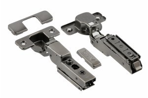 GTV ZM-DCHCB08-3DBEO-20 Scharnier HC Mittelanschlag mit 3D-Regulierung ohne Euroschrauben im Beutel mit Abdeckkappen schwarz