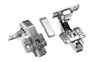 GTV Stollenanschlag-Scharnier (90 Grad), H=0, Exzenterverstellung an Montageplatte und Scharnierarm ZM-HCKT90-3DBEO-S