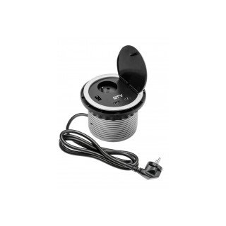 GTV Möbelsteckdose CHARGER AE-BPW1U2UCH-80 mit USB-Anschlüssen KREAKTIVMOEBEL