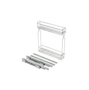 KREAKTIVMOEBEL GTV Seitenfrachtkorb 200 mm Tandem-Schiebermontage mit 2 Einlegeböden verzinkt