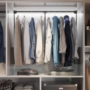 GTV Kleiderlift ausziehbar Schrank Lift Kleiderstange absenkbar 875-1200mm mit Gasfeder Stahl