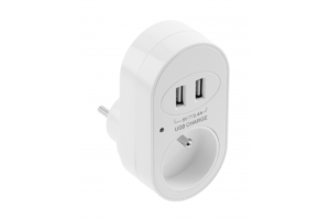 Steckdose mit USB-Ladegerät, 2xUSB, French (Steckdosen-Typ "E")