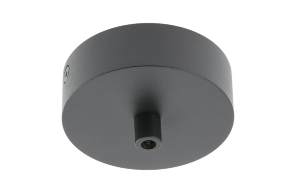 Aluminiumabdeckung mit Klemmverschraubung und Kabel für Deckenleuchten, 80x25mm, schwarz