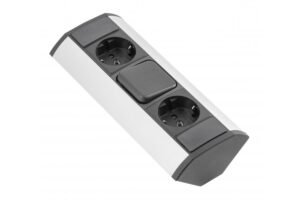 MINI Winkelverlängerer mit Schalter und 2 Schukobuchsen 230V 16A