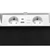 MULTISOFT Möbelsteckdose 2x Schuko-Steckdose USB A+C RJ45 Netzkabel mit Stecker weiß