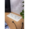 MULTISOFT Möbelsteckdose 2x Schuko-Steckdose USB A+C RJ45 Netzkabel mit Stecker weiß