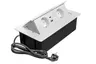 MULTISOFT Möbelsteckdose 2x Schuko-Steckdose USB A+C RJ45 Netzkabel mit Stecker weiß