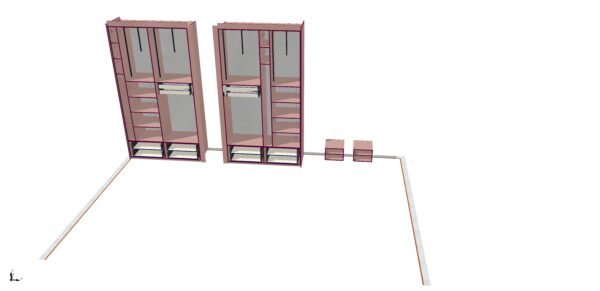 Kleiderschrank nach Maß – Kronospan K512 Nativ Pink mit weißer Rückwand & LED-Beleuchtung