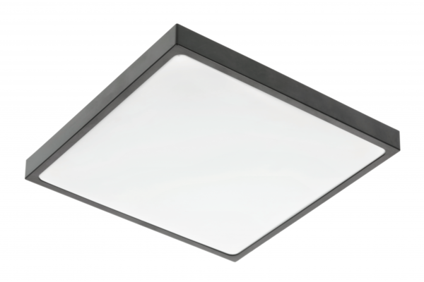 ALTAR LED Deckenleuchte, 295x295mm, 4000K, 24W, 1680lm, AC180-250V, 50/60 Hz, PF>0.5, IP54, schwarz, 3y