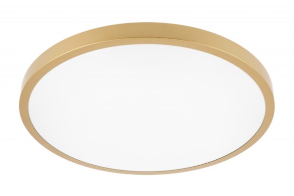 Deckenleuchte ATOL LED, Ø400mm, 3000K, 32W, 2560lm, AC220-240V, 50/60 Hz, PF>0,9, IP54, gold, 3y