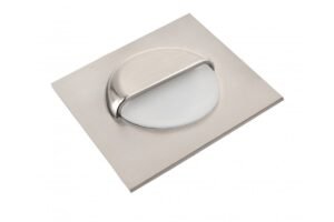 LED-Treppenleuchte ESCADA KB, DC12V, quadr., milchig, 0,8W, 70lm, 4000K, Edelstahloptik, Kabel 150cm