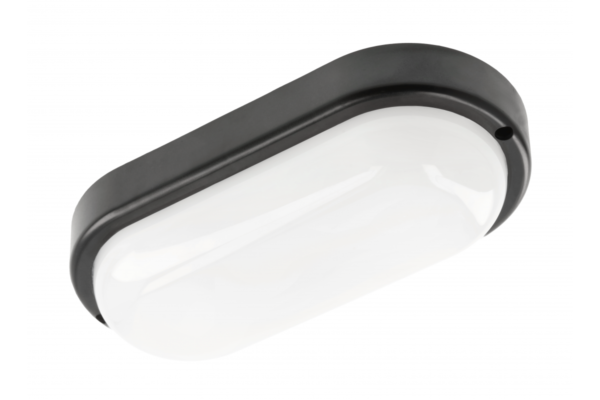 KODO Kanalleuchte, LED, 12W, 1080lm, 4000K, AC180-250V, IP54, IK08, Oval, Schwarz