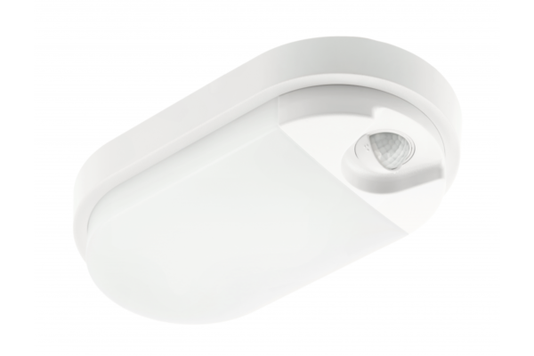 TULON Leuchte mit Bewegungsmelder, LED, 15W, 1350lm, 4000K, AC220-240V, IP54, oval, weiß