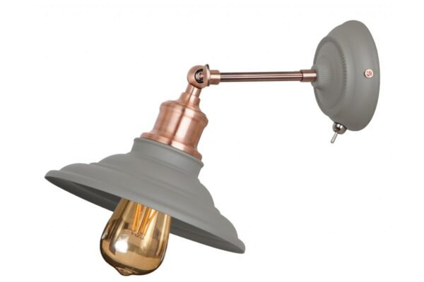 LORET+ Wandleuchte mit Schalter,8229,AC220-240V,50/60Hz,1*E27,max.40W,Durchm. 20cm,einzeln,grau