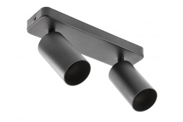 Deckenleuchte SANTO BIS, Aluminium, IP20, max. 20W*2, doppelt, rund, schwarz