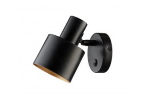 Wandleuchte SELVIA II mit eingeschaltet, 3446, max250V, 50/60Hz, 1*E14, max.25 W, IP20, ca. 10 cm, schwarz/gold