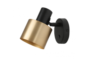 Wandleuchte SELVIA II inkl.,3902 , max250V, 50/60Hz, 1*E14, max.25 W, IP20, Br.10 cm, gold/schwarz