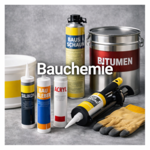 Bauchemie Kategorie mit Silikon, Acryl, Baukleber, Bauschaum und Bitumen