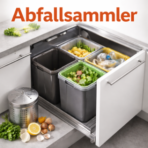 Abfallsammler mit ausziehbarem Mülltrennsystem für Küche und Schrank