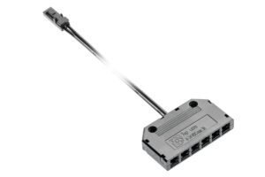 LZ-AKZ612-10N.a1958a61 GTV Stecker für LED-Beleuchtung, Verteiler schwarz 6 Buchsen mit 2m AWG24 Kabel und Mini Amp m Stecker
