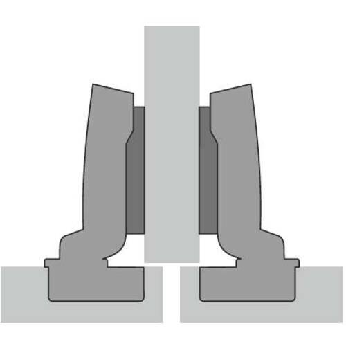 Scharnier Hettich Sensys 8645i, mit Dämpfung, mit Schließautomatik, TH, mit Spreizmuffen, 110°, Basis 3 mm, Stahl, obsidianschwarz, VE = 1/50 Stück