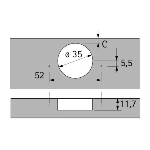 Scharnier Hettich Intermat 9943 ohne