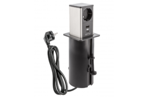 Turmausziehbare Möbelbuchse, 1x Schukobuchse, 1xUSB